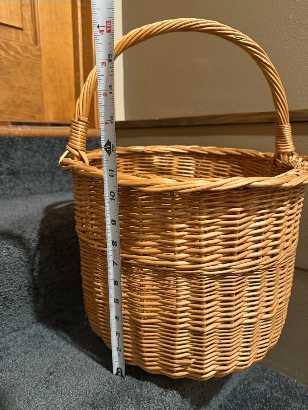 Mid-20th Century Round European Market Basket